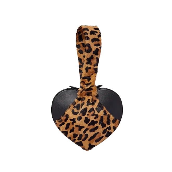 Le Cache Coeur leopard-print pony hair and leather clutch