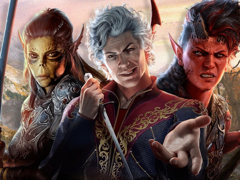 Lae'zel, Karlach, and Astarion from Baldur's Gate 3.