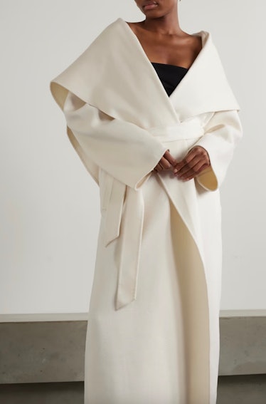 Zinnia Belted Wool-Blend Felt Coat