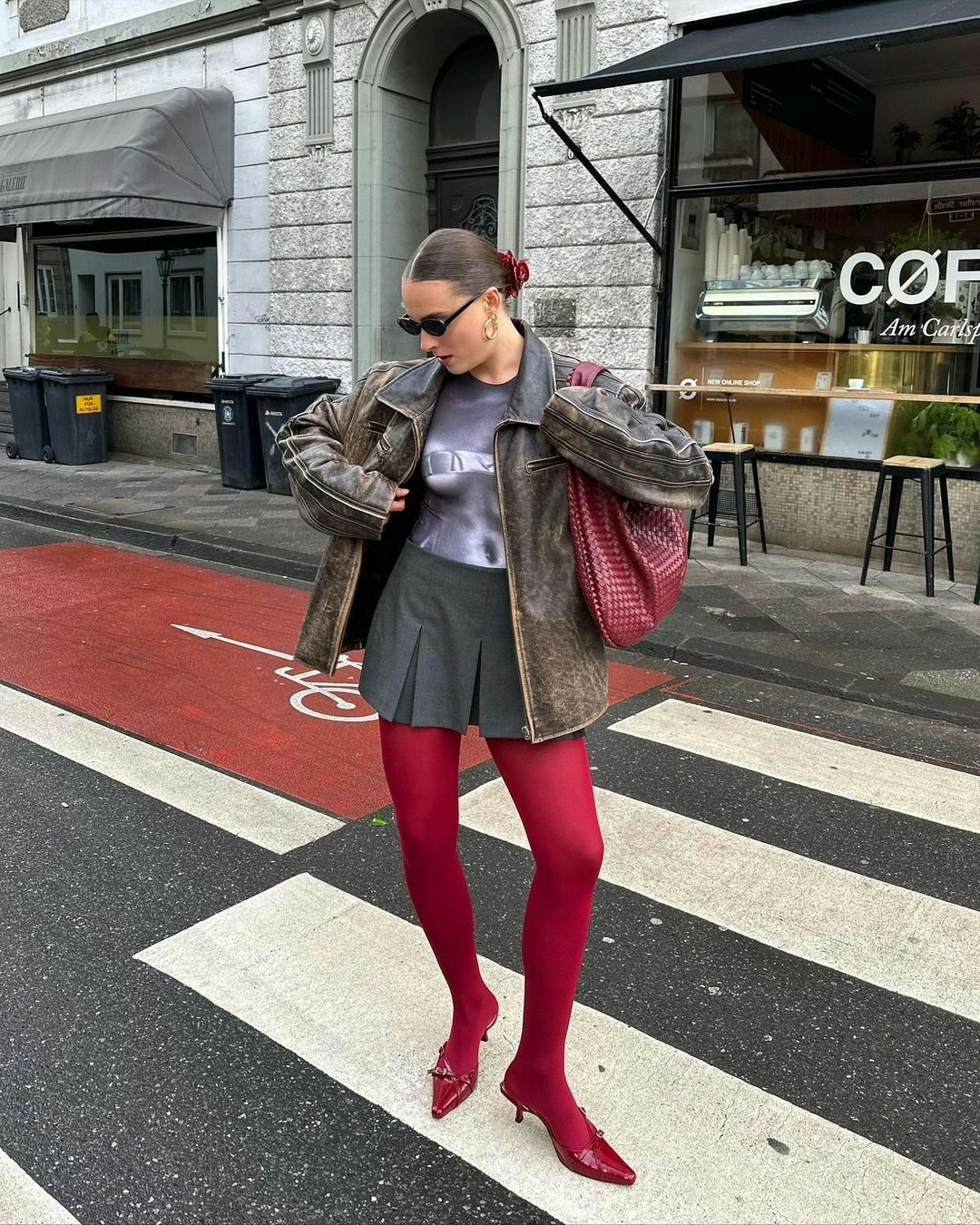 Our Styling Tips For Rocking Red Tights, The Boldest Trend In Legwear Right  Now