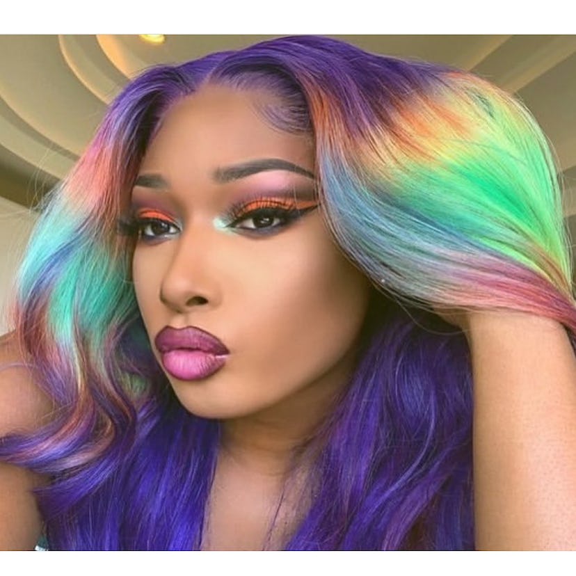 Megan Thee Stallion rainbow hair