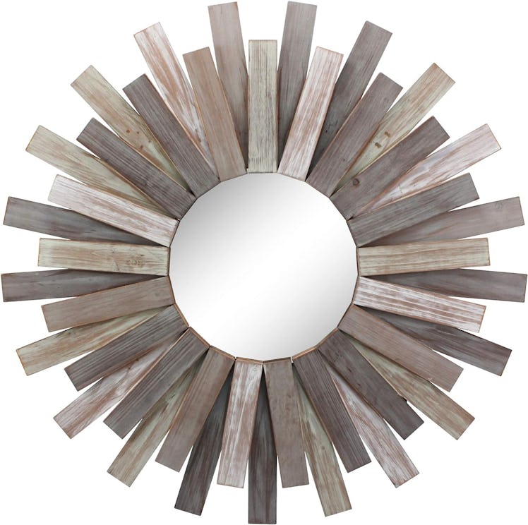 Stonebriar Wooden Sunburst Wall Mirror