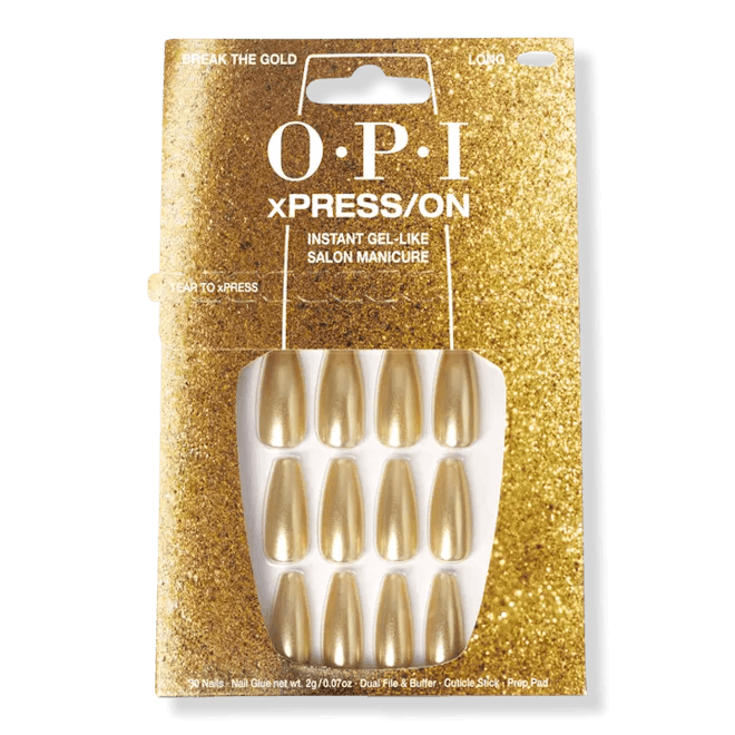 OPI xPRESS/On Break the Gold Special Effect Press On Nails