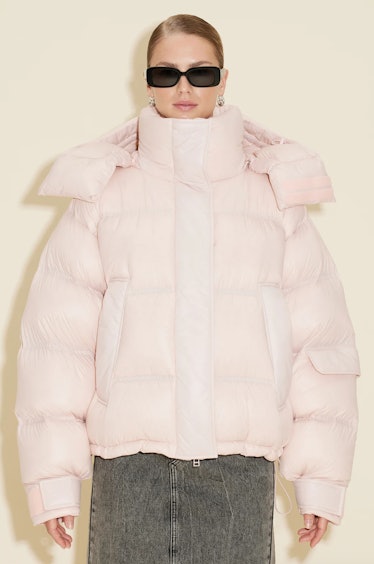 baby pink down jacket