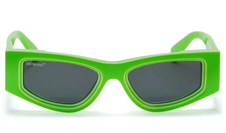 lime green square frame sunglasses