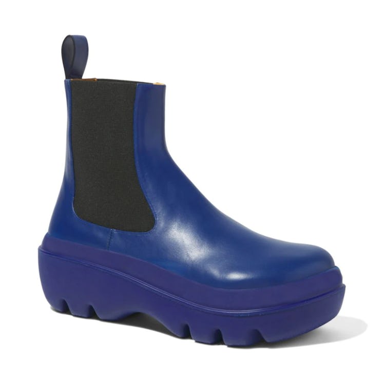 deep blue chelsea ankle boots