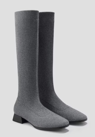 dark gray knee high boots