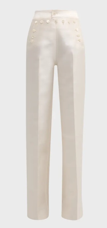 ivory high waisted trousers