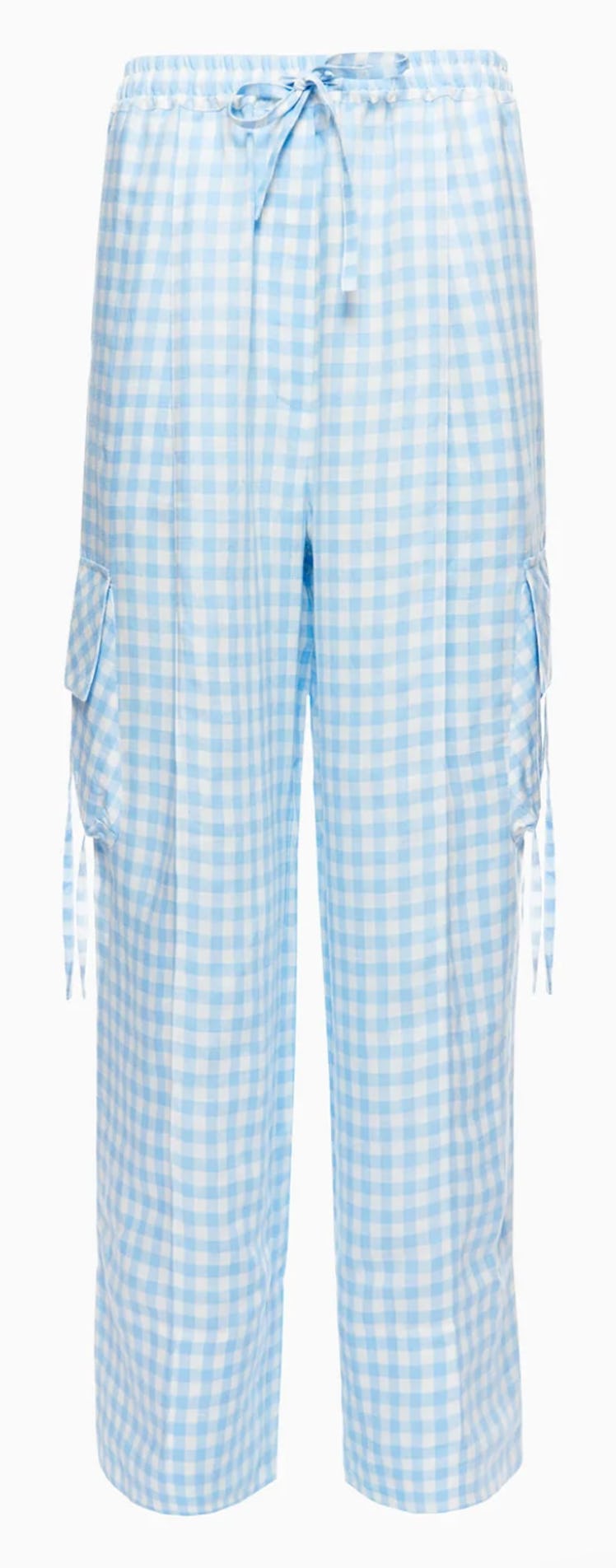 blue gingham pajama pants