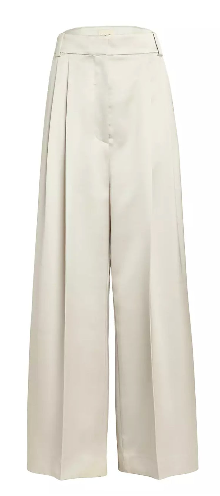 ivory pleated trousers