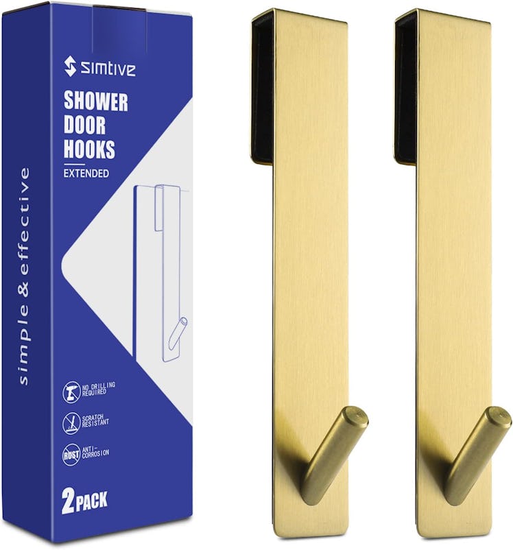 Simtive Extended Shower Door Hooks (2-Pack)