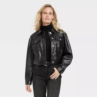 Women's Faux Leather Moto Jacket