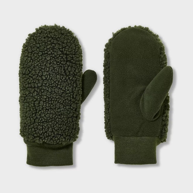 Recycled Polyester Shearling Mittens