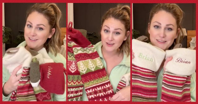 A mom explains the hilarious reason that her Christmas stockings all have the wrong names on them.