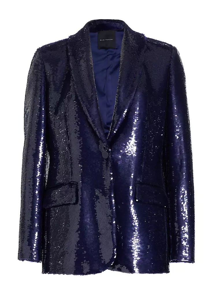 blue sequin blazer