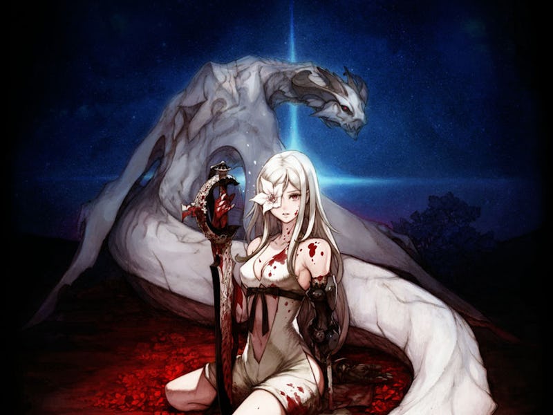 Drakengard 3 box art, Zero with Michael behind her