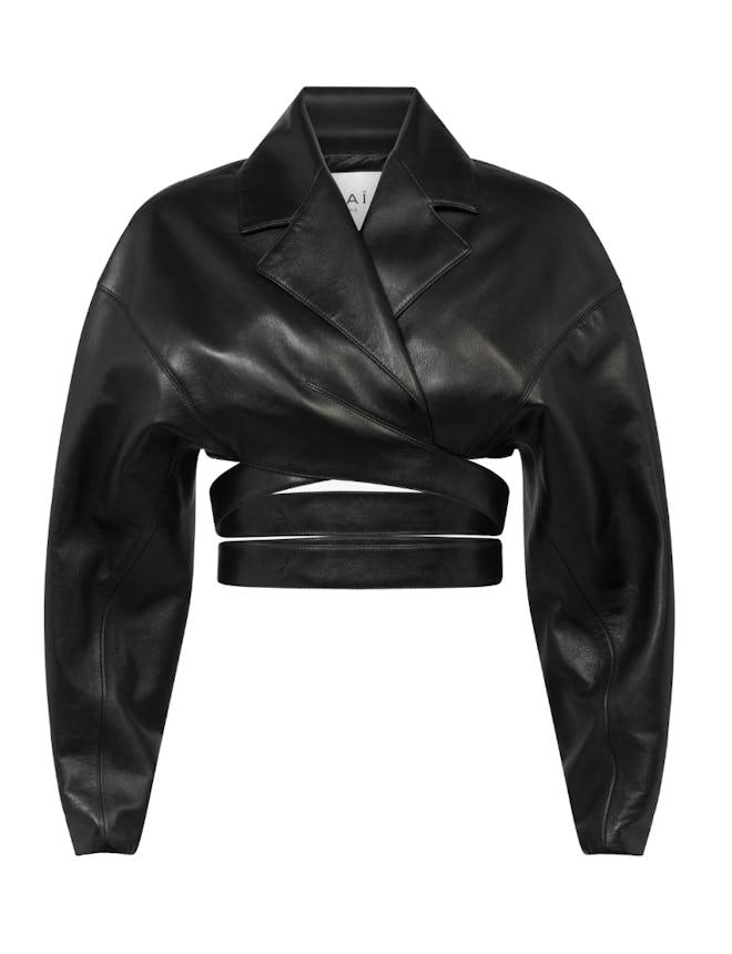 Alaïa Crossover Cropped Leather Jacket