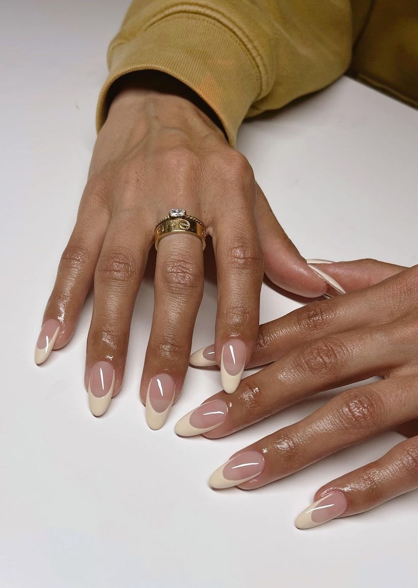 Vanilla French tip manicures are an on-trend Capricorn nail idea for 2024.