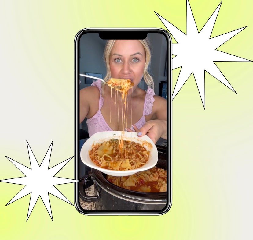 A TikToker shares the best Crock-Pot soup recipe for the winter, which is TikTok's viral lasagna sou...