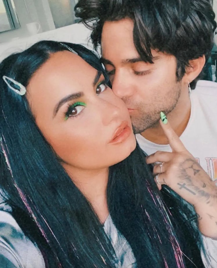 A selfie of Demi Lovato and her ex Max Ehrich