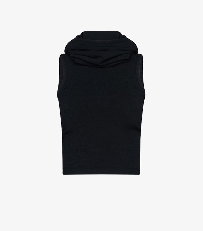 Alaïa Archetypes Hooded Knitted Cropped Top
