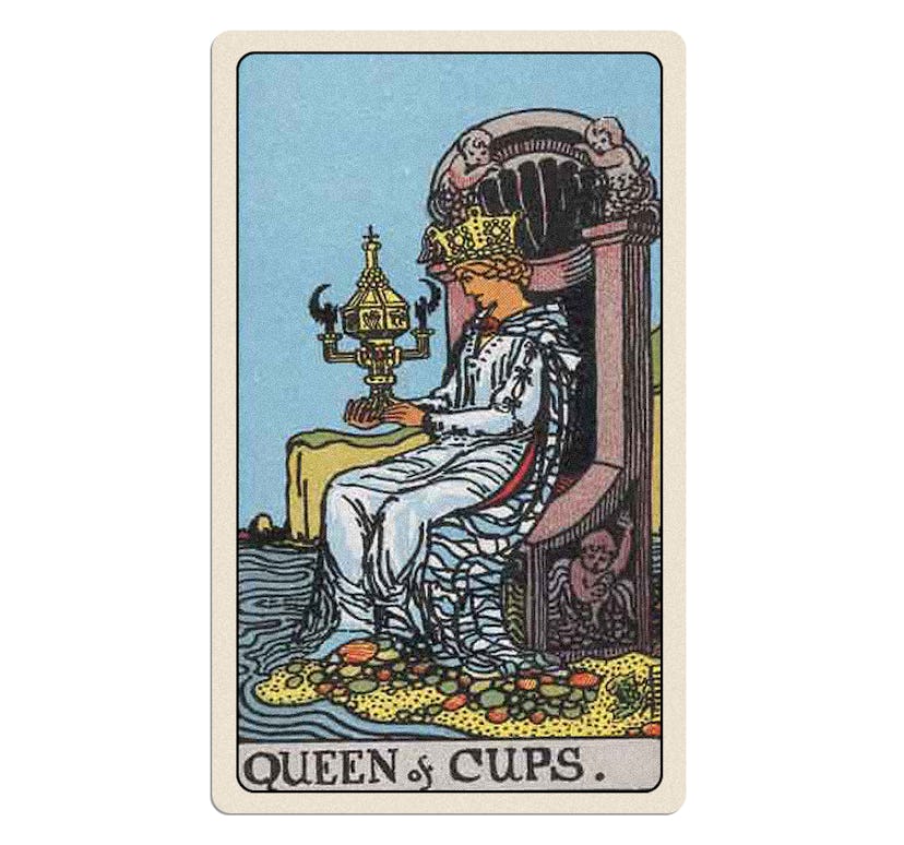 Your January 2024 tarot card reading includes the Queen of Cups.