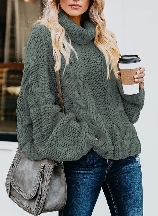 Dokotoo Balloon Sleeve Turtleneck Sweater