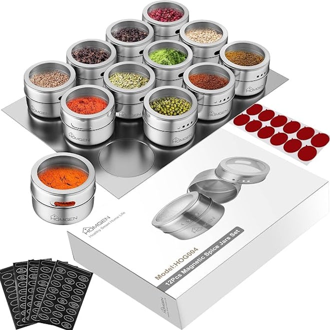 HOMGEN Magnetic Spice Containers (12 Pieces)