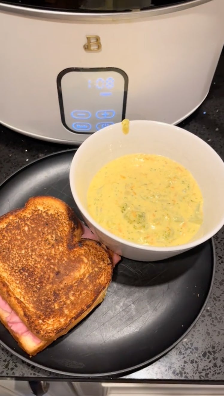 This TikToker shares the best Crock-Pot soup recipe, which includes a Panera broccoli cheddar soup d...