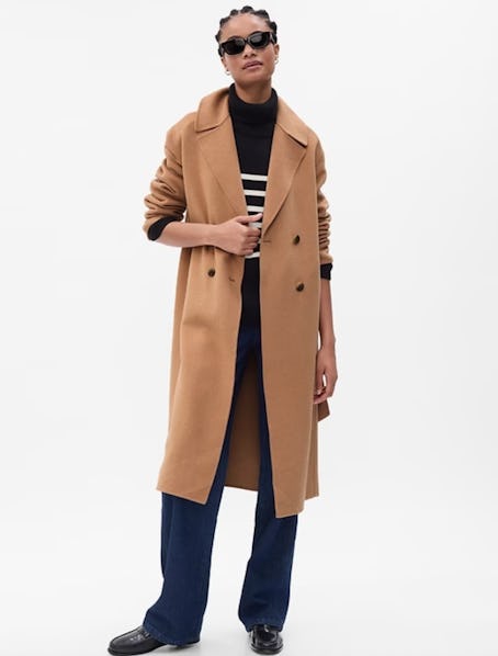 Relaxed Wool Wrap Coat