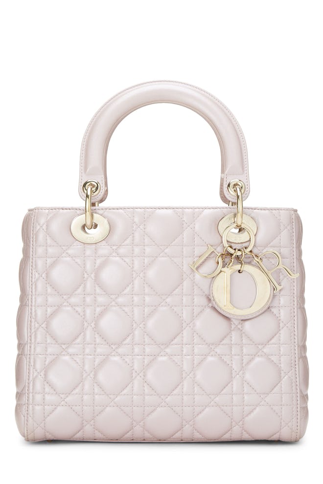 Pearly Pink Quilted Lady Dior Medium