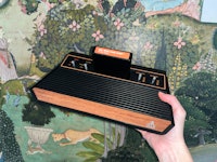 Atari 2600+ retro console in hand