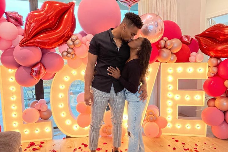 Simone Biles and Jonathan Owens celebrated their first Valentine's Day together in 2021.