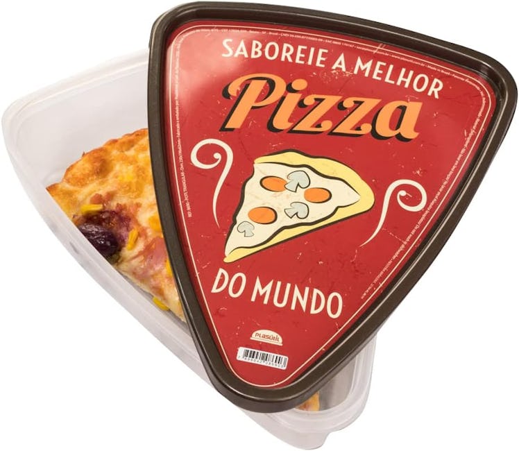 Plasutil Pizza Slice Container Storage with Lids (6-Pack)