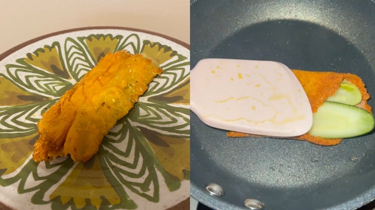 I made the viral TikTok recipe of pickles in a blanket of cheese. 