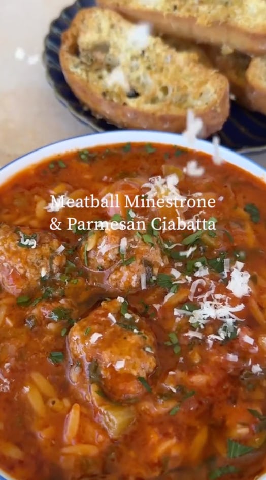 TikTok has great soups for the winter like this meatball minestrone recipe. 