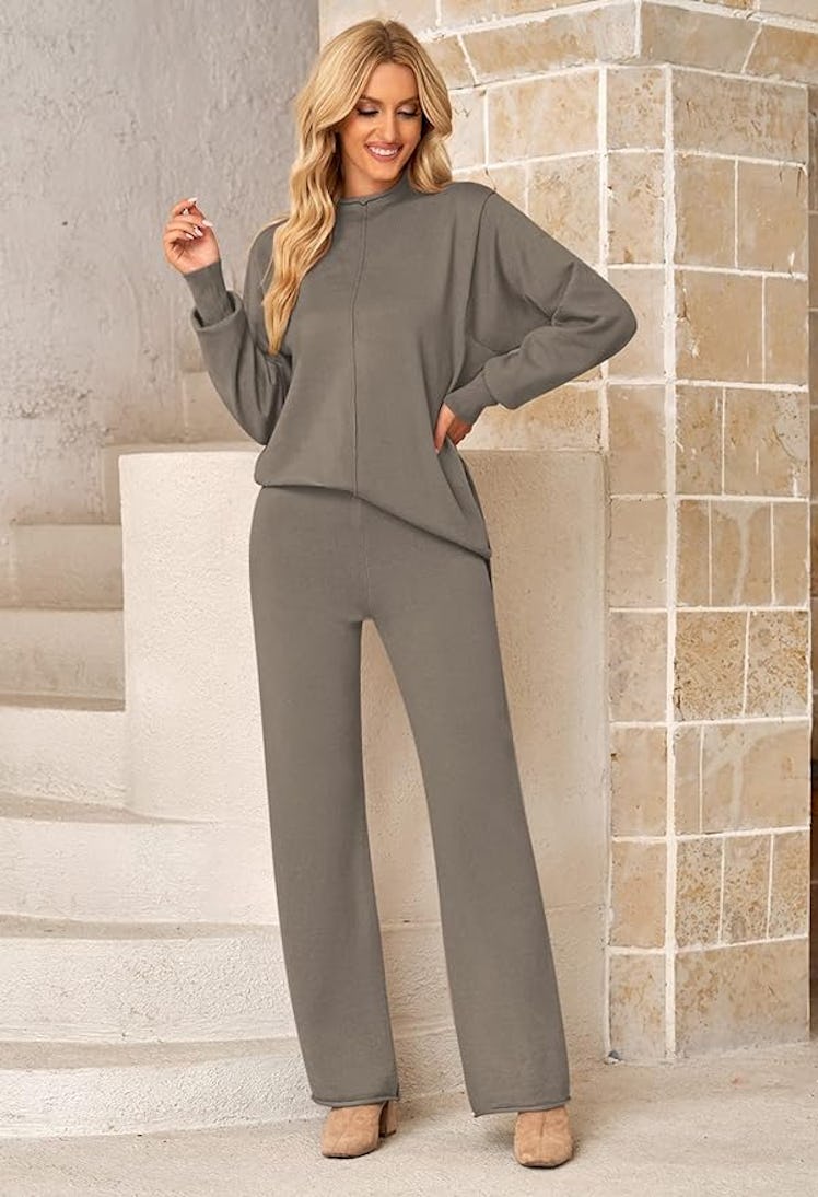 Fixmatti Knitted Wide Leg Pant Set