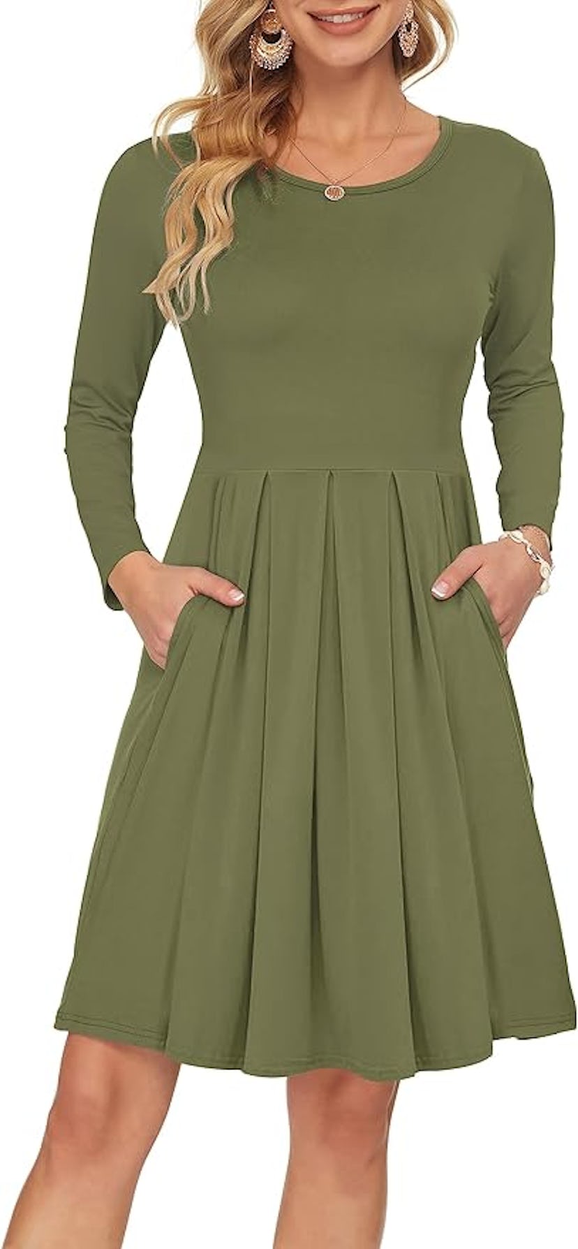 AUSELILY Pleated Swing Dress