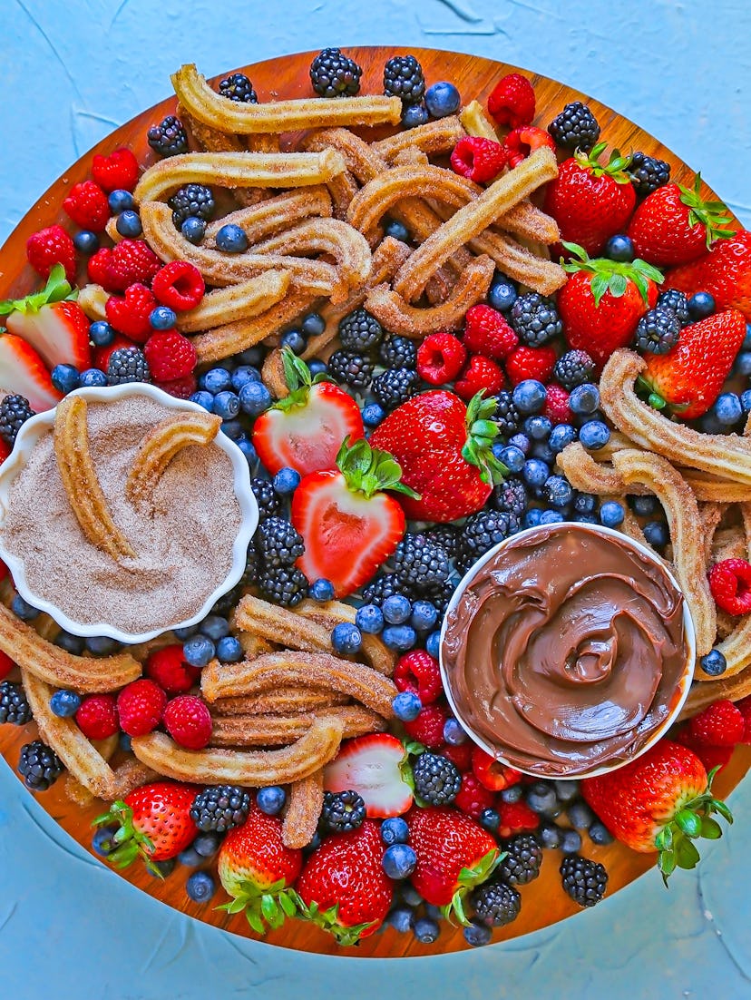 churro and berry dessert board