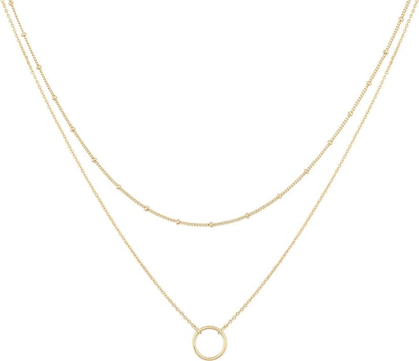 MEVECCO Layered Heart Necklace