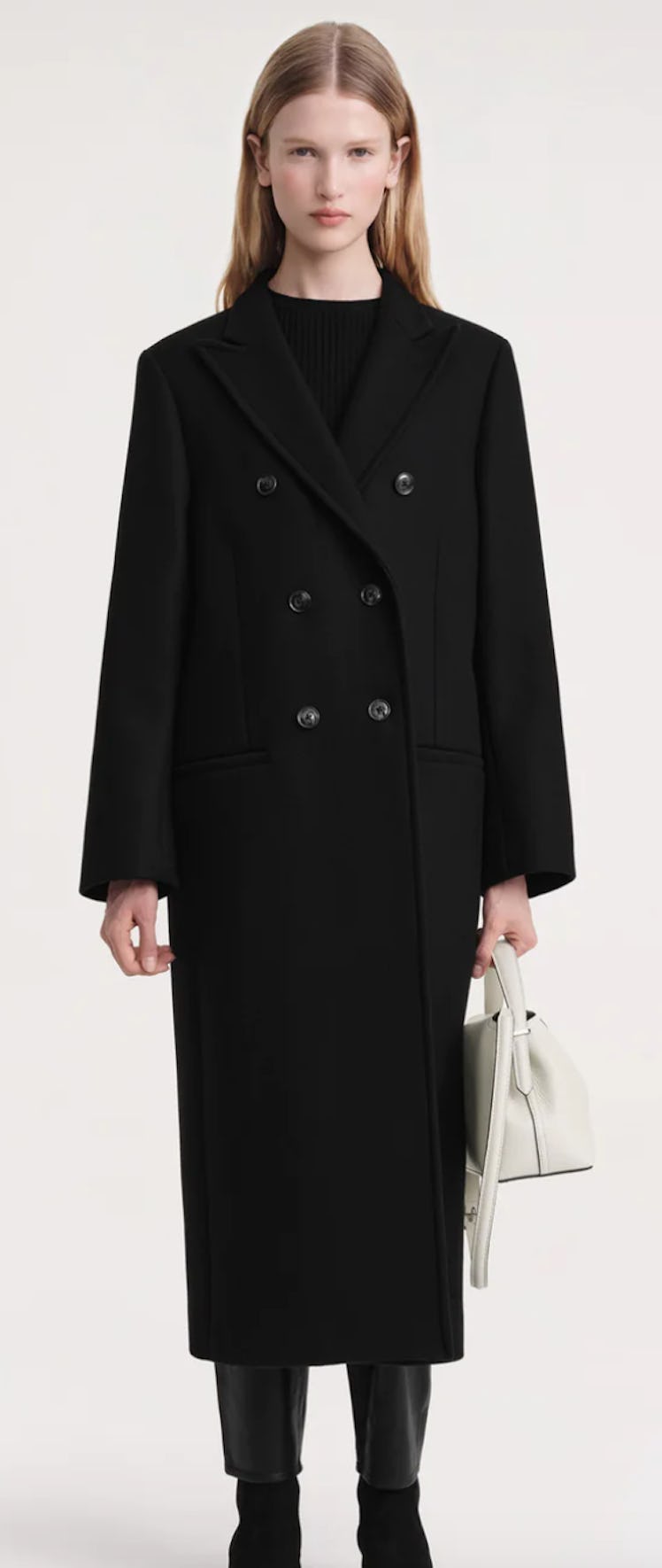 black tailored overcoat