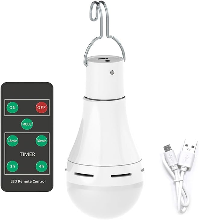 LOTOFIT USB Rechargeable Light Bulb with Remote Timer
