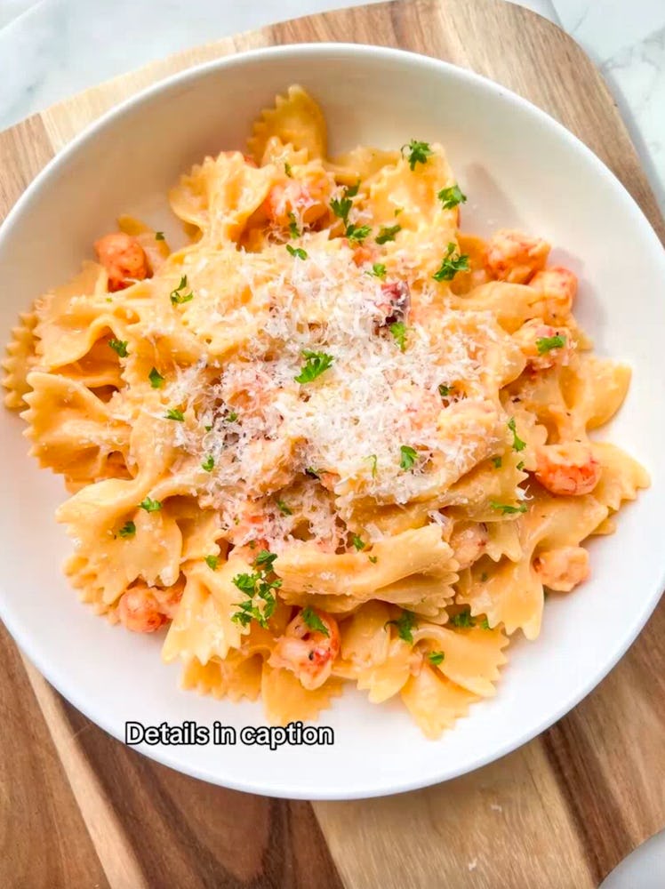 You can make lobster bisque pasta with five items or less at Trader Joe's, which is an easy and budg...