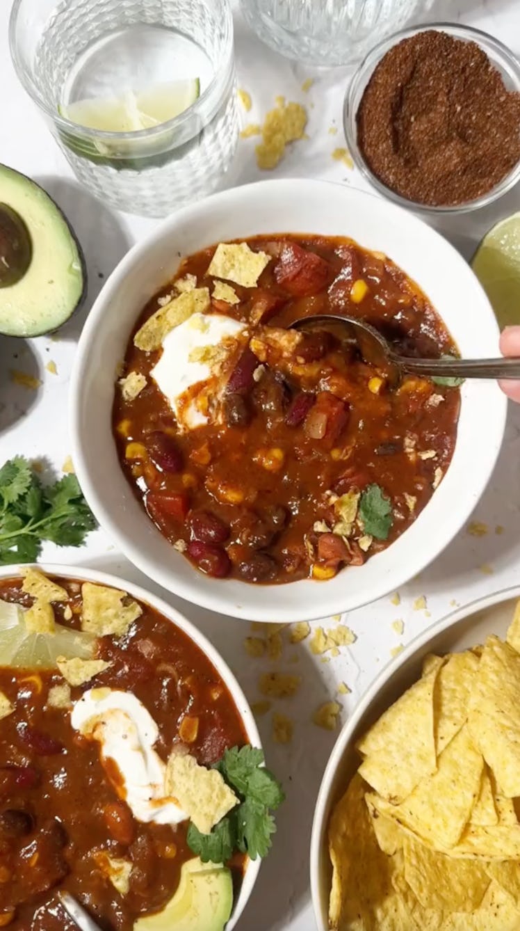 A soup recipe for the winter you should try is a vegetarian chili. 