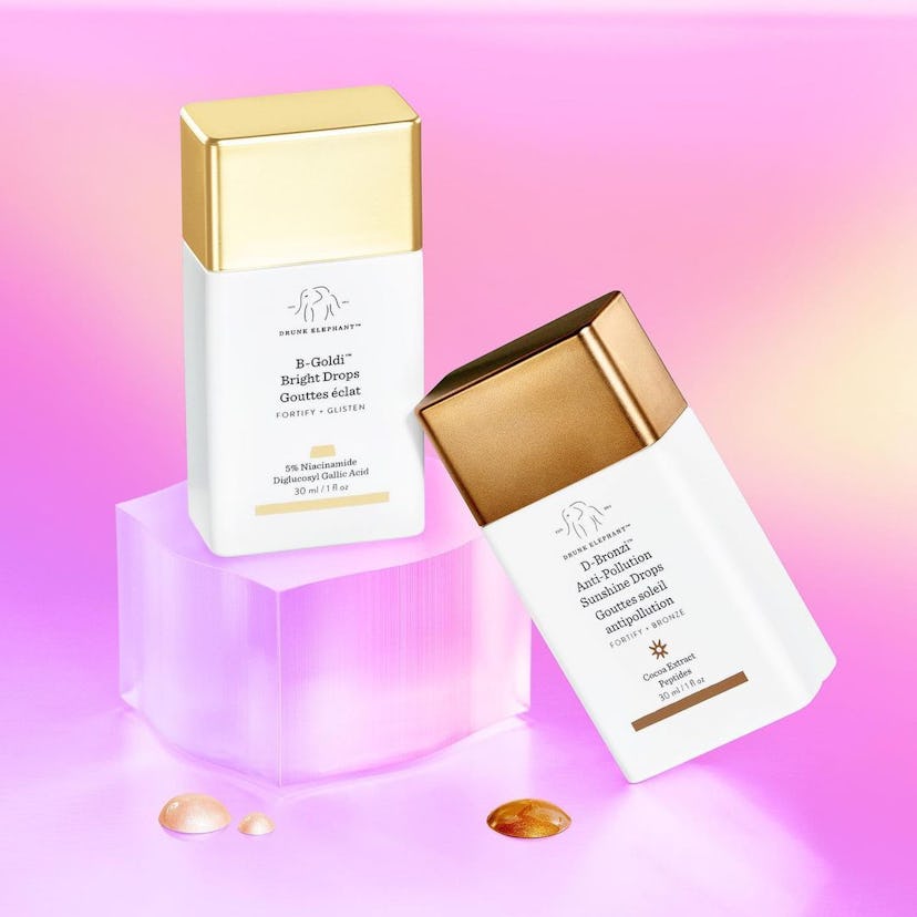 Skincare-makeup hybrids like Drunk Elephant D-Bronzi Bronzing Drops are one of the most popular beau...