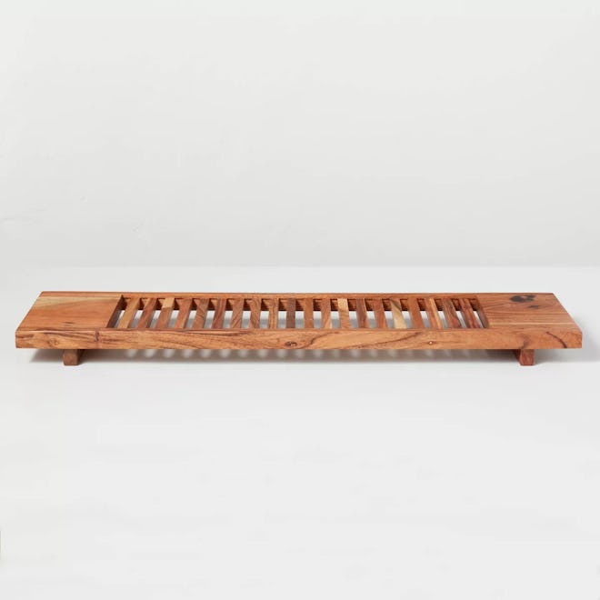 Slatted Wood Bathtub Tray