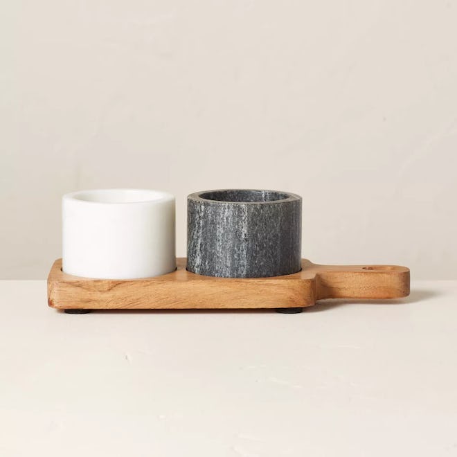 Salt & Pepper Marble Pinch Pot Set