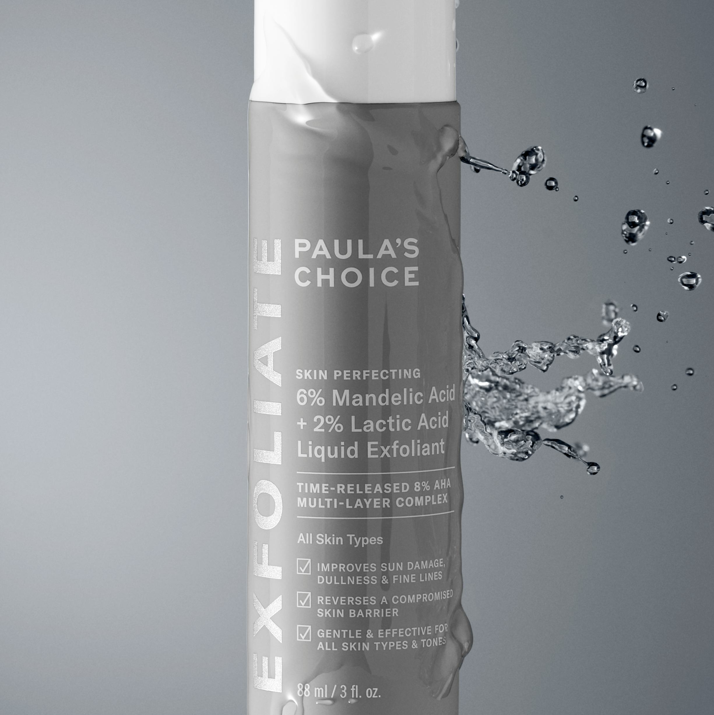 The Paula's Choice Skin Perfecting 6% Mandelic Acid + 2% Lactic Acid Liquid Exfoliant is here to com...