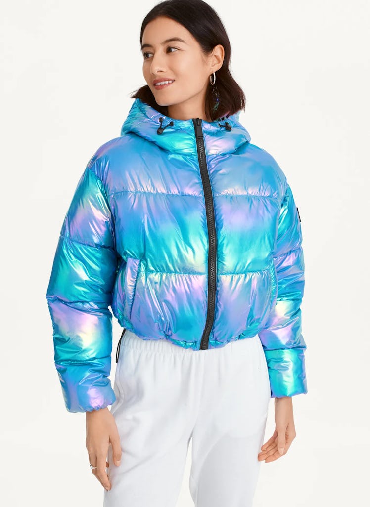 Cropped Puffer with Hood