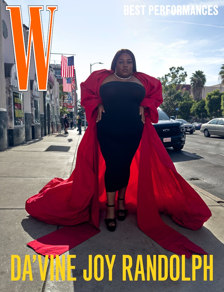 Randolph wears a Willy Chavarria opera gown; Wolford dress; Van Cleef & Arpels earrings and necklace...